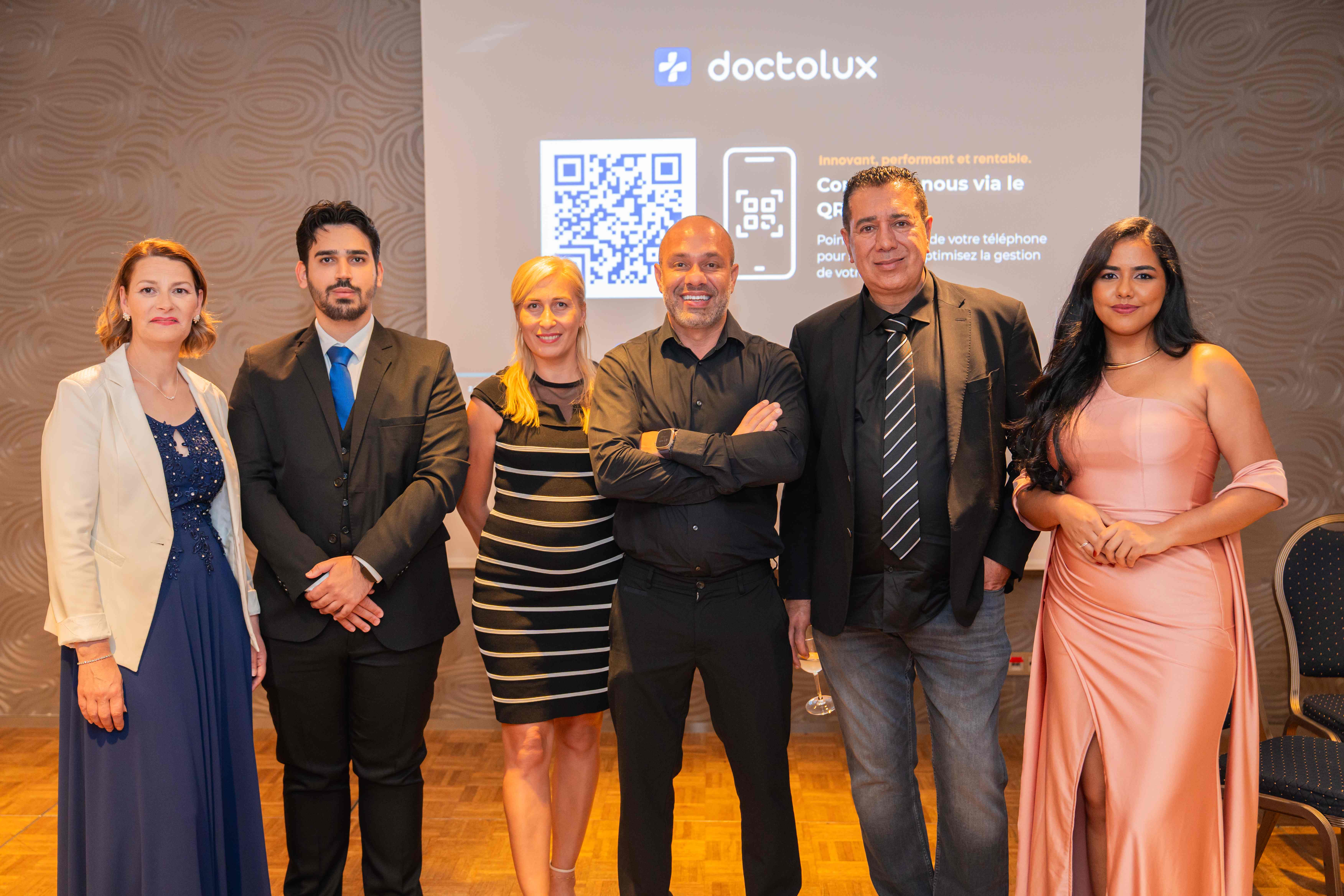 Equipe no evento de lançamento do DoctoLux em Luxemburgo